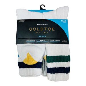 Goldtoe Performance Men's Comfortable Crew Sport Socks 6 Pair Size 6-12.5